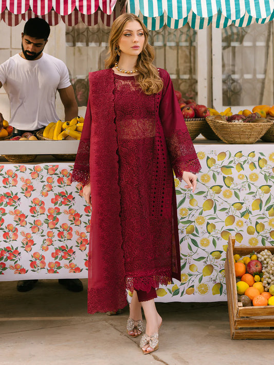 Etihad.C Maroon Luxury Lawn Collection