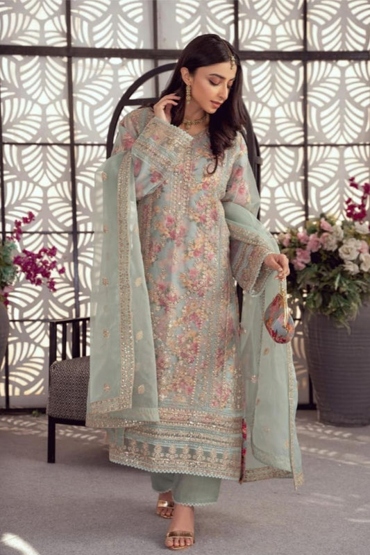 Etihad.C Pistachio organza formal wear